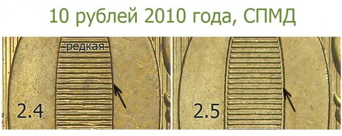 10 рублевая монета 2010 года СПМД отличия разновидностей