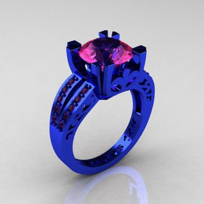 Blue gold ring