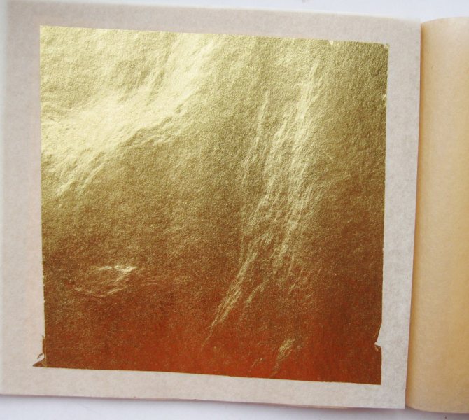 Thin sheet of gold leaf