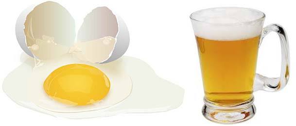 Egg white and beer